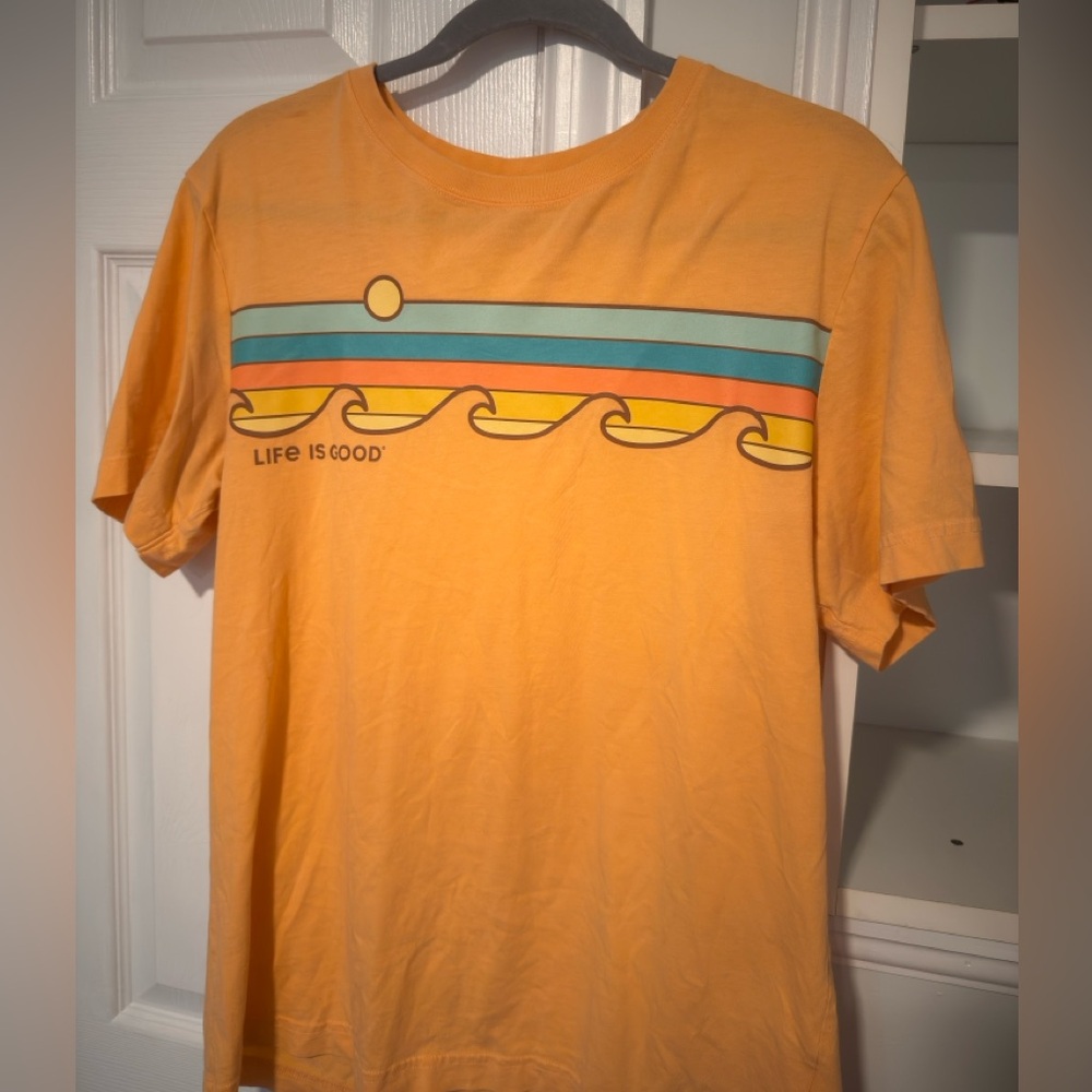 Life Is Good Orange/Peach Sunset Tee